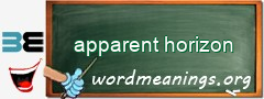 WordMeaning blackboard for apparent horizon